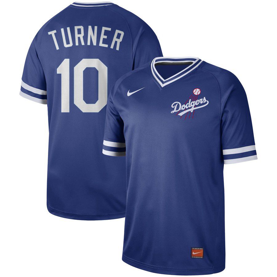 Men Los Angeles Dodgers #10 Turner Blue Nike Cooperstown Collection Legend V-Neck MLB Jersey->new york yankees->MLB Jersey